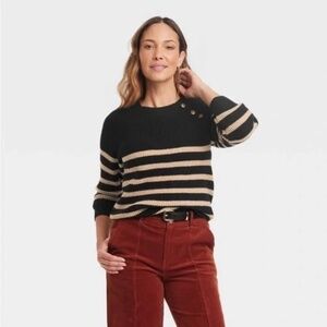 Knox Rose (Target) Women's Large Pullover Sweater Black/Tan